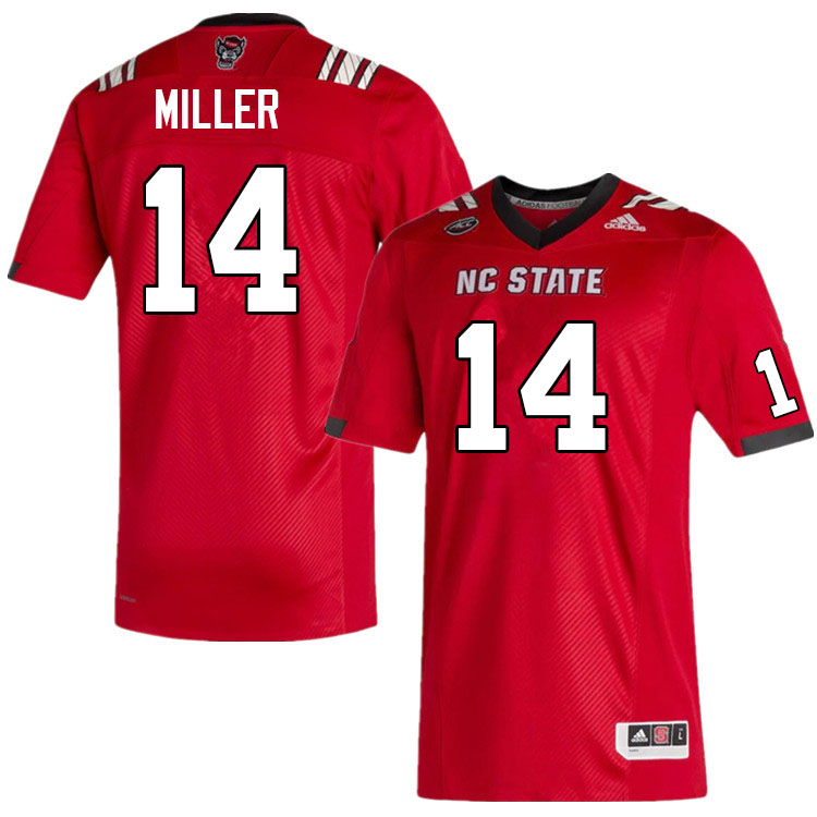 Men #14 Dreshun Miller NC State Wolfpack College Football Jerseys Sale-Red